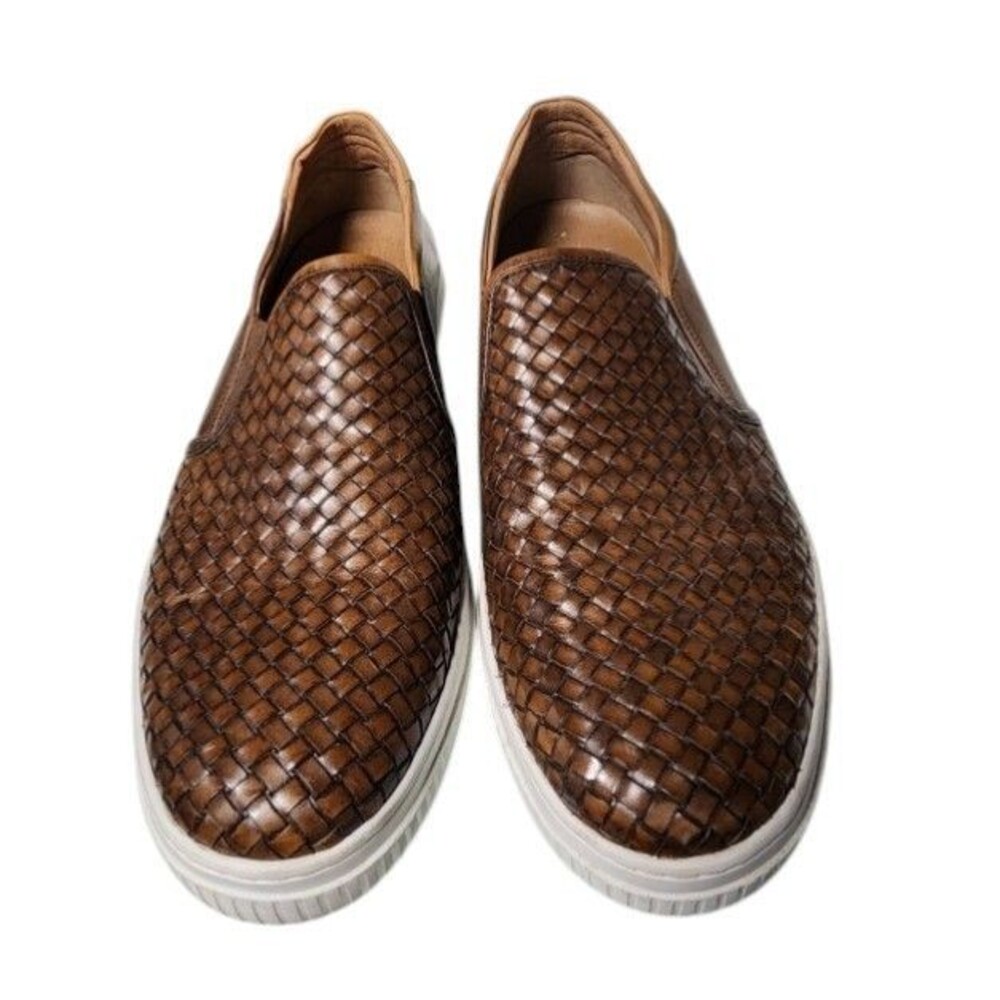 Johnston & Murphy Allister Leather Woven Slip On Sneakers Size 13M Men's Comfort - Picture 2 of 9